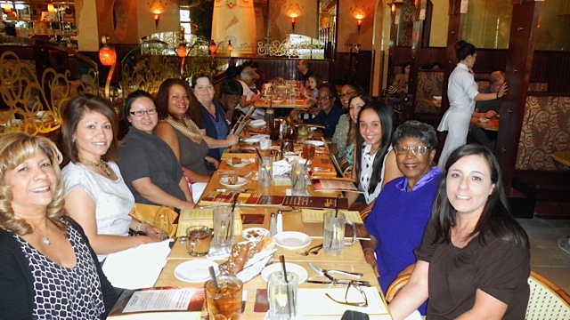 the ladies sharing 'a taste of Thanksgiving' at the Cheesecake Factory